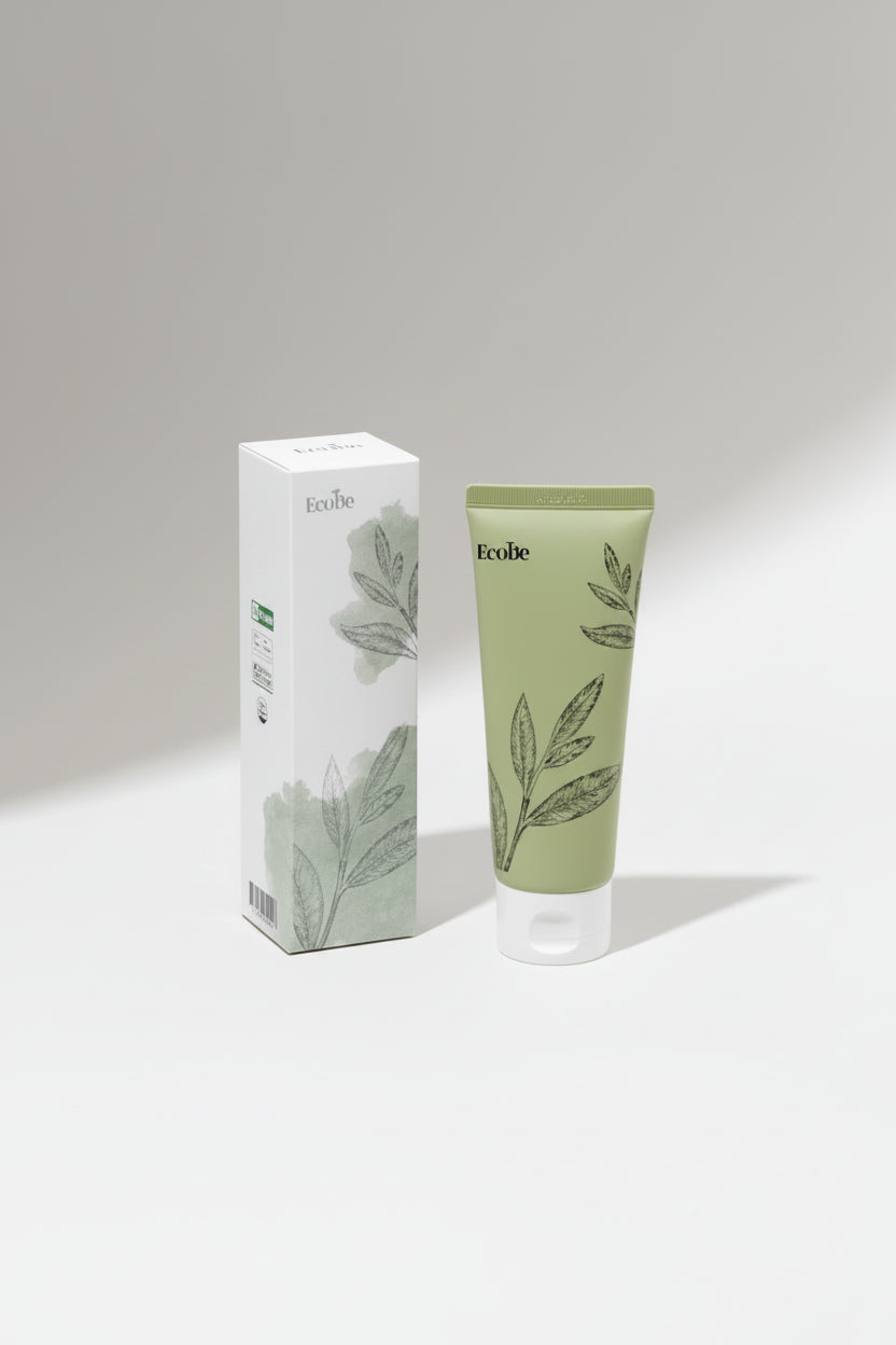 EcoBe Spuma Coreeana de Curatare cu Ceai Verde din Jeju - Purificare si Revigorare pentru Piele Proaspata si Luminoasa, 100ml